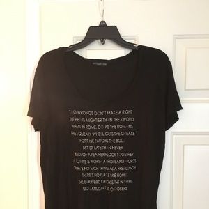 Wet soft flowy T-shirt with words